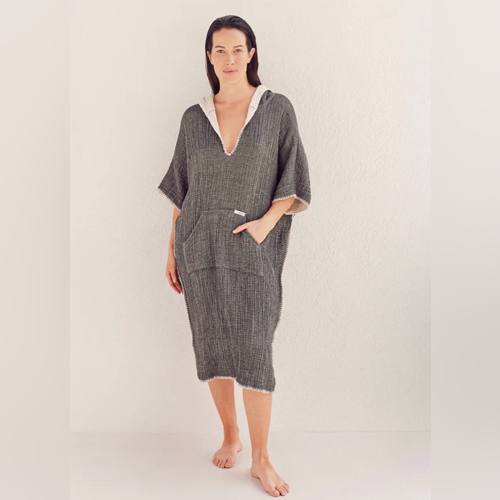 Gray Kimono Sleeve Swim Coverup Onesize Comfortable Minimalist Elegant and Cozy